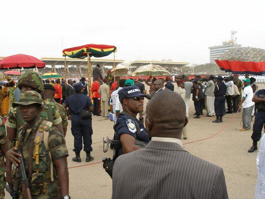 Golden Jubilee Parade: President Kufuor greeting the chiefs (photo: C. Lentz)