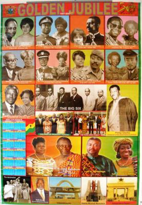 Golden Jubilee calendar-poster, showing all past and present Heads of State and First Ladies