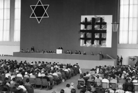 Sitzung der Arbeitsgruppe „Juden und Christen“ auf dem 10. Evangelischen Kirchentag.