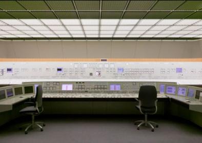 Leitwarte Grohnde: Im Simulatorzentrum in Essen sind die Leitwarten fast aller deutschen Kernkraftwerke eins zu eins nachgebildet. Hier werden auch Störfälle trainiert. Im Bild die Leitwarte des Typs Grohnde/Grafenrheinfeld. 