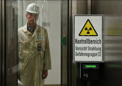 Ganzkörper-Messzelle: Strahlungskontrolle zum Zwischenlager für hochradioaktive Abfälle in Gundremmingen.