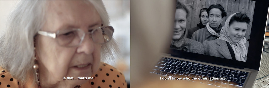 Filmstills: Elsie Ragusin erkennt sich im Archivfilm Vittnesbördet wieder aus Every face has a Name von Magnus Gertten © Auto Images