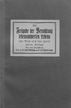Buchumschlag „Die Freigabe der Vernichtung lebensunwerten Lebens“