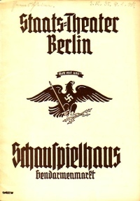 Programmheft des Staatstheaters Berlin am Gendarmenmarkt von 1935