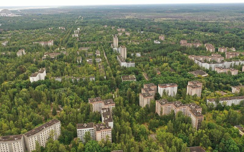 Blick auf Pripyat, knapp 40 Jahre nach der Katastrophe