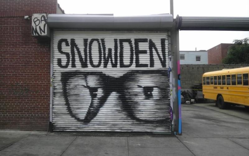 edward snowden wall mural
