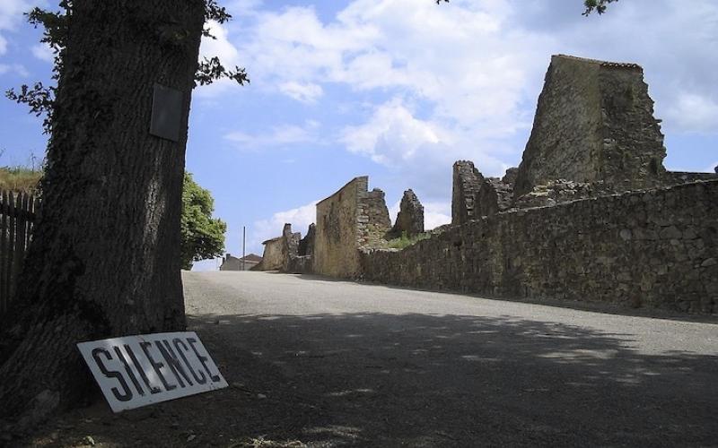 The entrance to Oradour-sur-Glane.