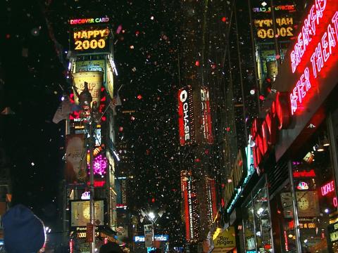 Times Square in New York an Silvester 1999