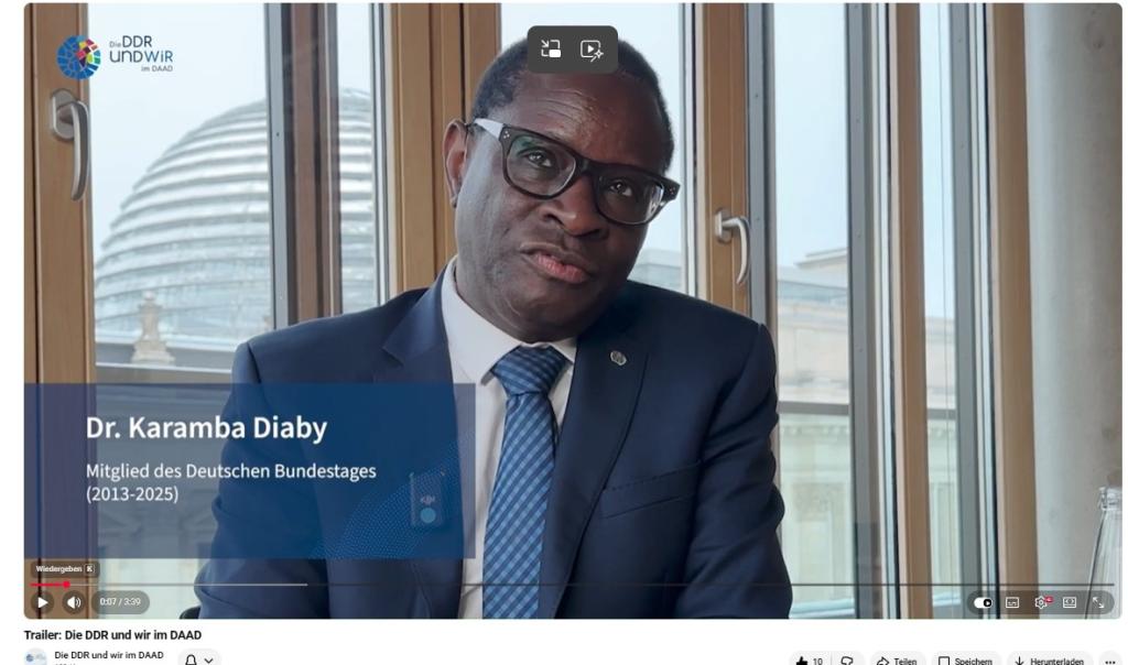Herr Diaby ist einer von 56 interviewten Zeitzeugen. 