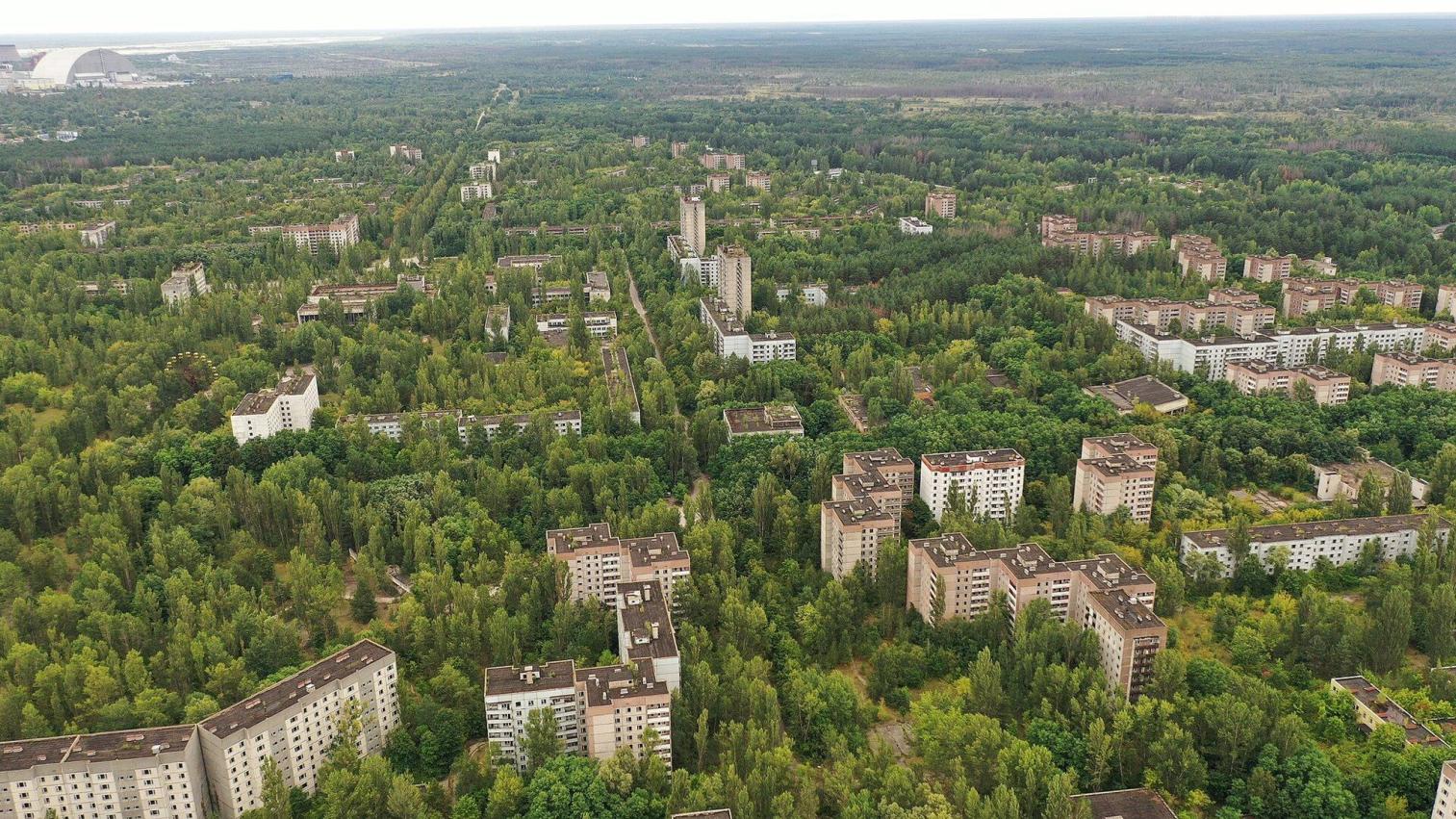 Blick auf Pripyat, knapp 40 Jahre nach der Katastrophe