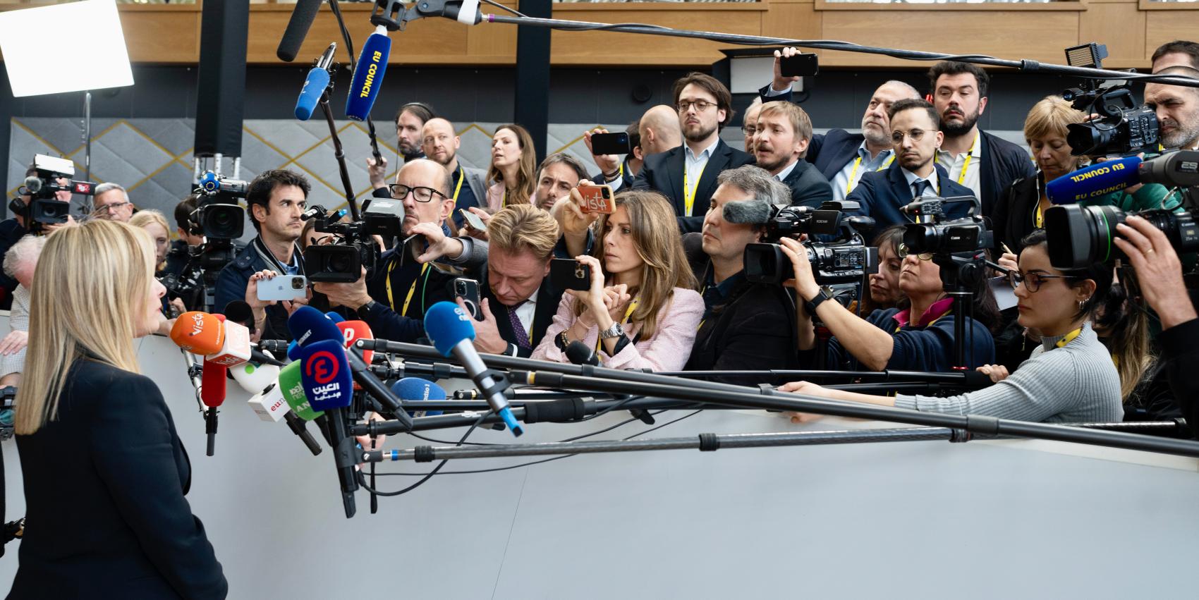 Giorgia Meloni at the European Council - March 2023. 
