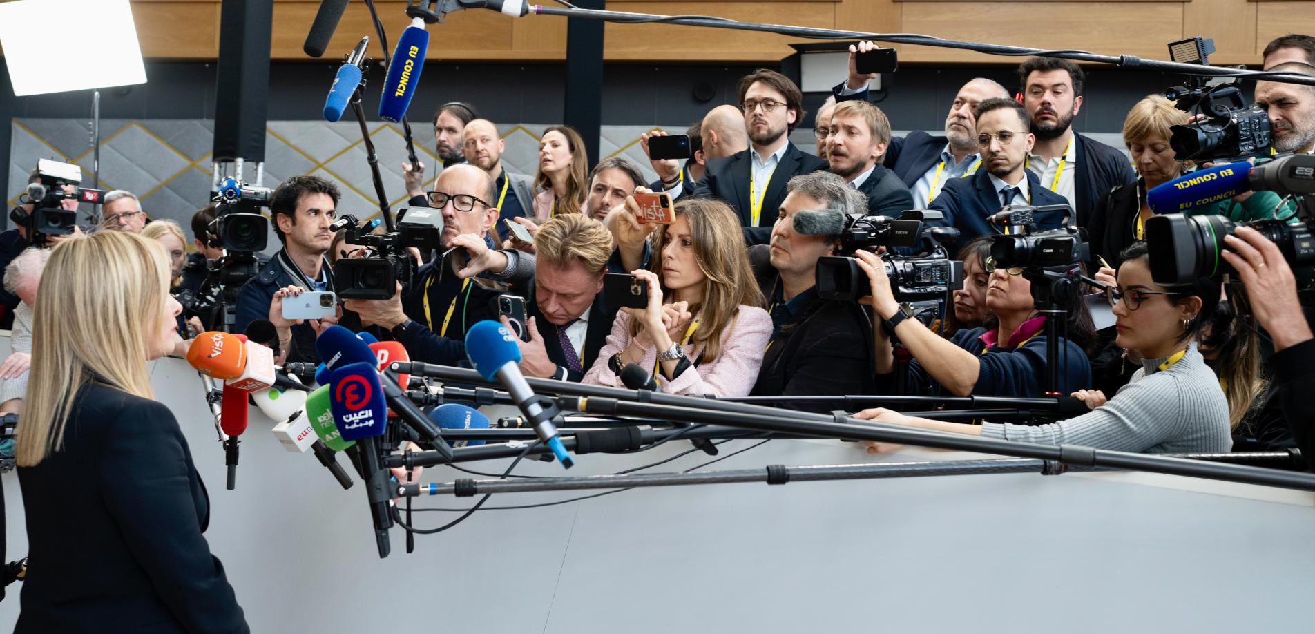 Giorgia Meloni at the European Council - March 2023. 