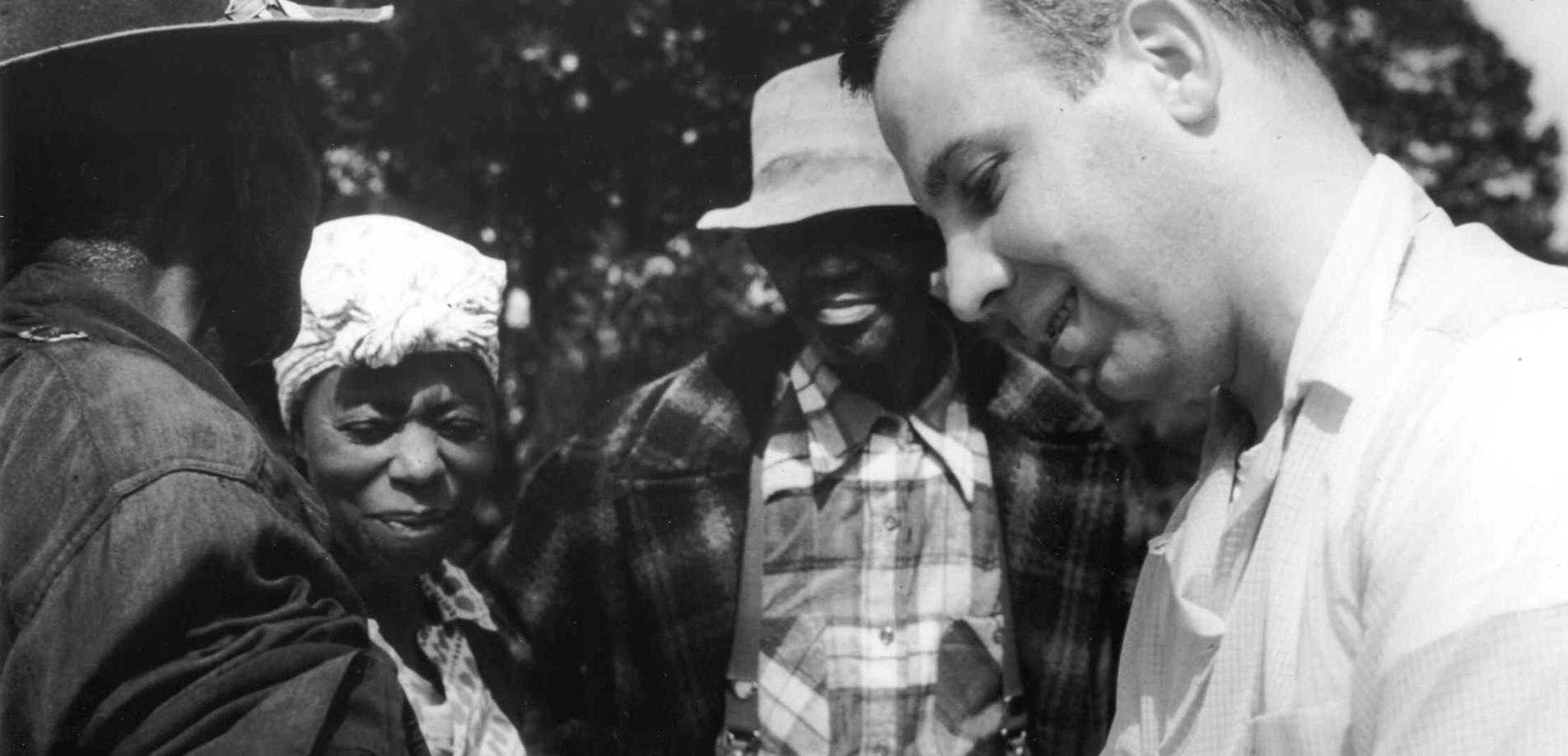 Doctor drawing blood from a patient as part of the Tuskegee Syphilis Study