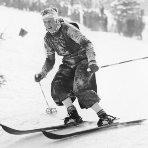 IV. Olympische Winterspiele in Garmisch-Partenkirchen 1936. Abfahrtslauf der Damen, Jeannette Kessler (Großbritannien)