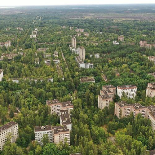 Blick auf Pripyat, knapp 40 Jahre nach der Katastrophe